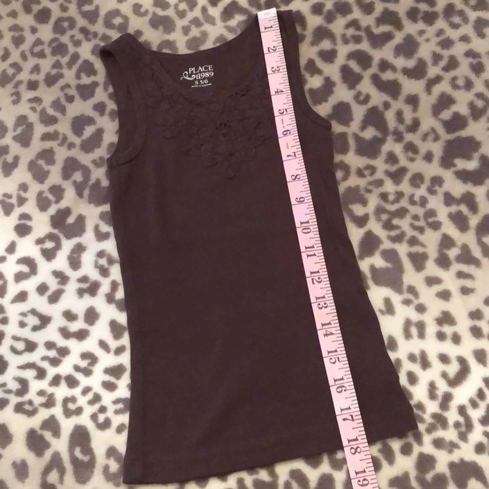 Children’s Place Brown Crochet Ribbed Fitted Tank Top Size Small 5/6